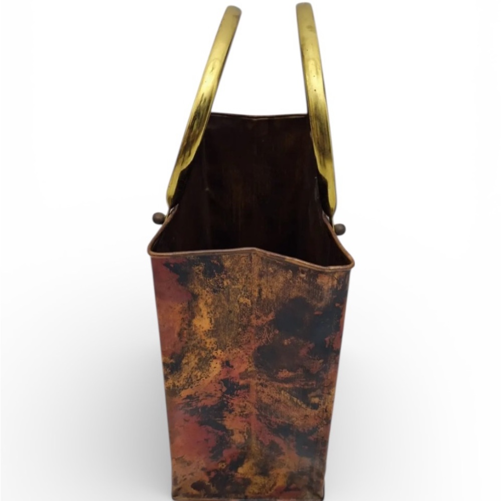 Mid-Century Italian Enameled Copper Magazine Rack - Picture 3 of 5